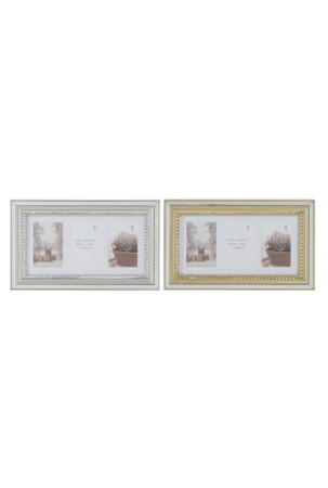 Nuotraukų rėmelis DKD Home Decor Luxury Stiklas polistirenas Auksinis Sidabras Tradicinis 46,5 x 2 x 28,5 cm (2 vnt.)