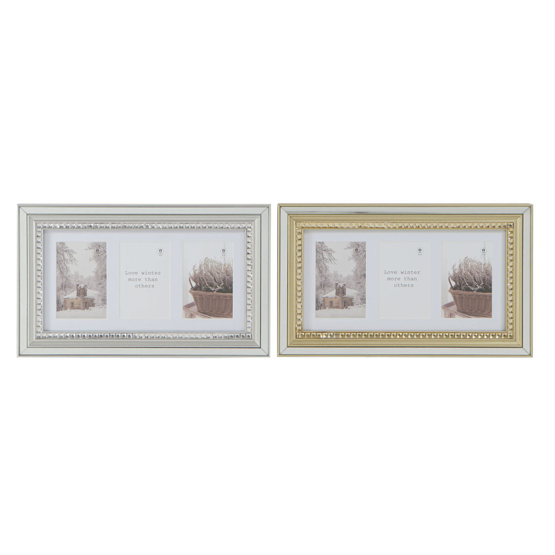 Nuotraukų rėmelis DKD Home Decor Luxury Stiklas polistirenas Auksinis Sidabras Tradicinis 46,5 x 2 x 28,5 cm (2 vnt.)