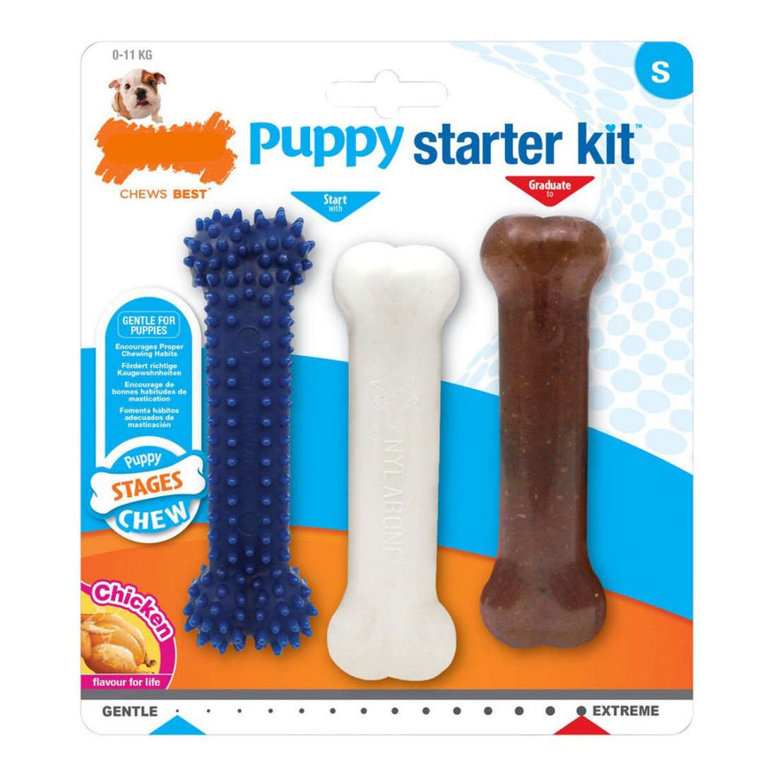 Šunų kramtomasis žaislas Nylabone Extreme Chew Starter Kit Šuniukai Višta Nailonas Termoplastikas (3 pcs)