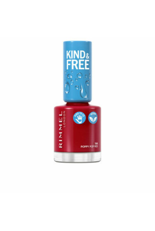 nagų lakas Rimmel London Kind & Free 156-poppy pop red (8 ml)