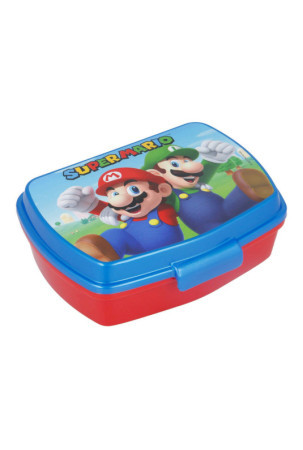 Sumuštinių dėžutė Super Mario Plastmasinis Raudona Mėlyna (17 x 5.6 x 13.3 cm)