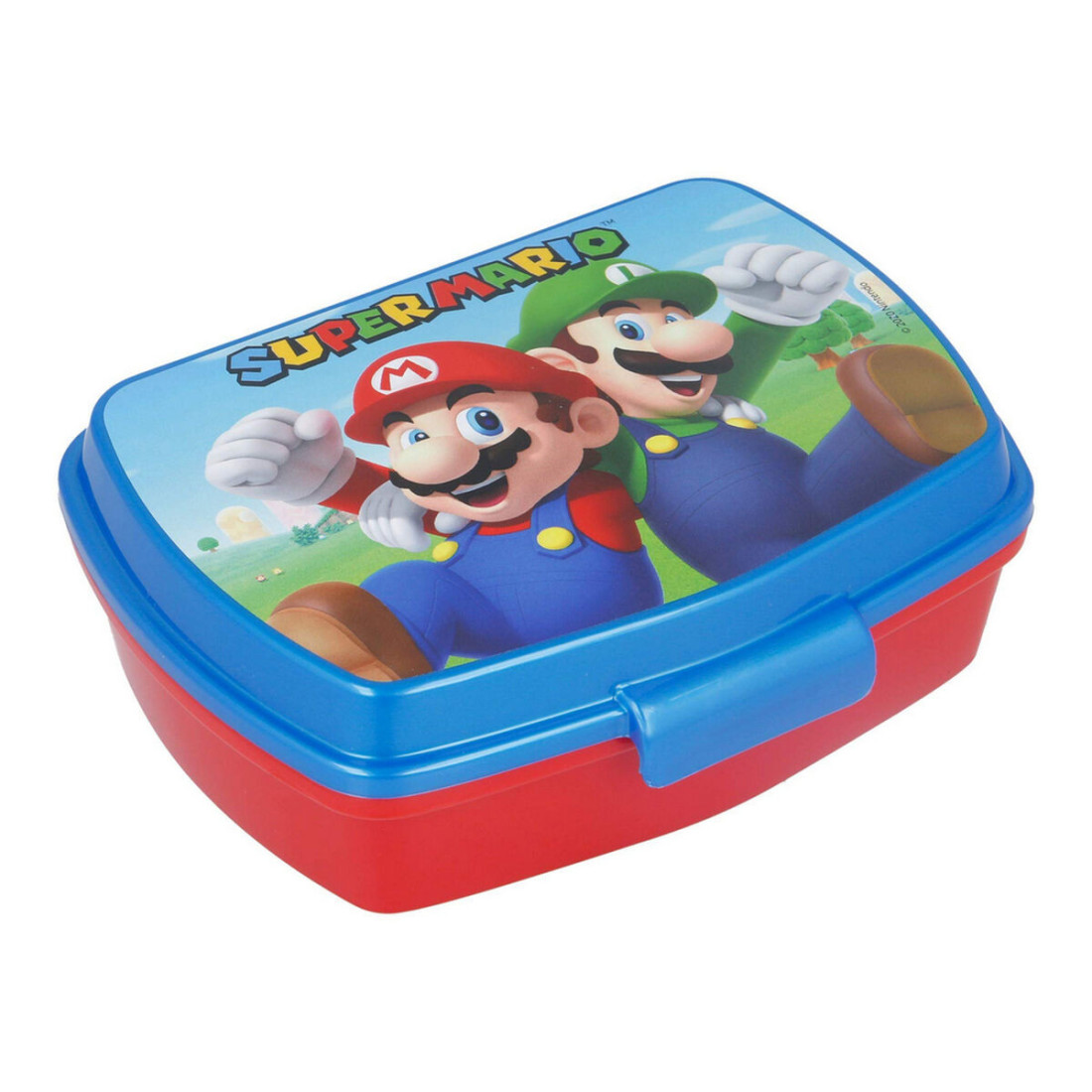 Sumuštinių dėžutė Super Mario Plastmasinis Raudona Mėlyna (17 x 5.6 x 13.3 cm)