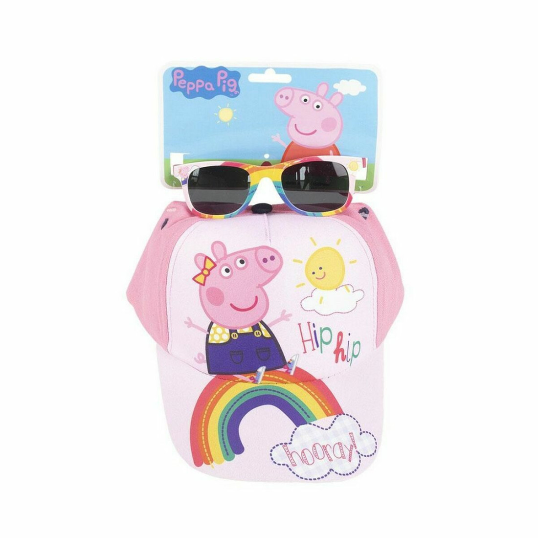 Kepurės ir akinių nuo saulės komplektas Peppa Pig Rožinė (51 cm) 2 Dalys