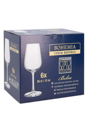 Vyno taurė Bohemia Crystal Belia Skaidrus 6 Dalys 360 ml