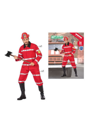 Kostumas suaugusiems DISFRAZ BOMBERO XS-S Shine Inline 57034 Raudona Gaisrininkas XS/S (2 Dalys)