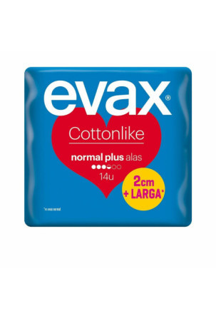 Įprasti įklotai be sparnelių Evax Cotton Like Plus (14 uds)