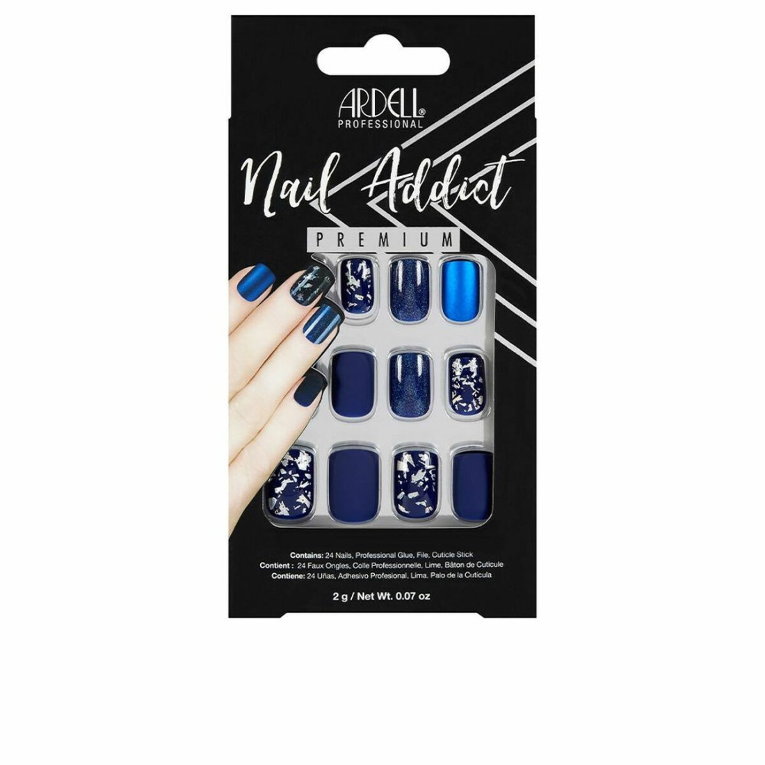 Dirbtiniai nagai Ardell Nail Addict Matte Blue (24 pcs)