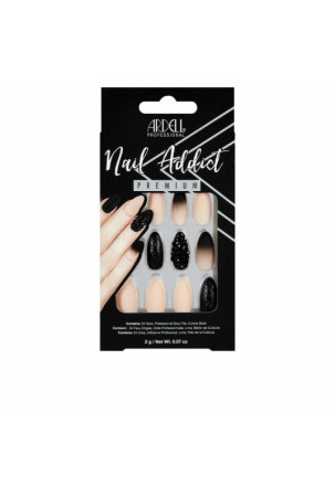 Dirbtiniai nagai Ardell Nail Addict Black Stud & Pink Ombre (24 pcs)