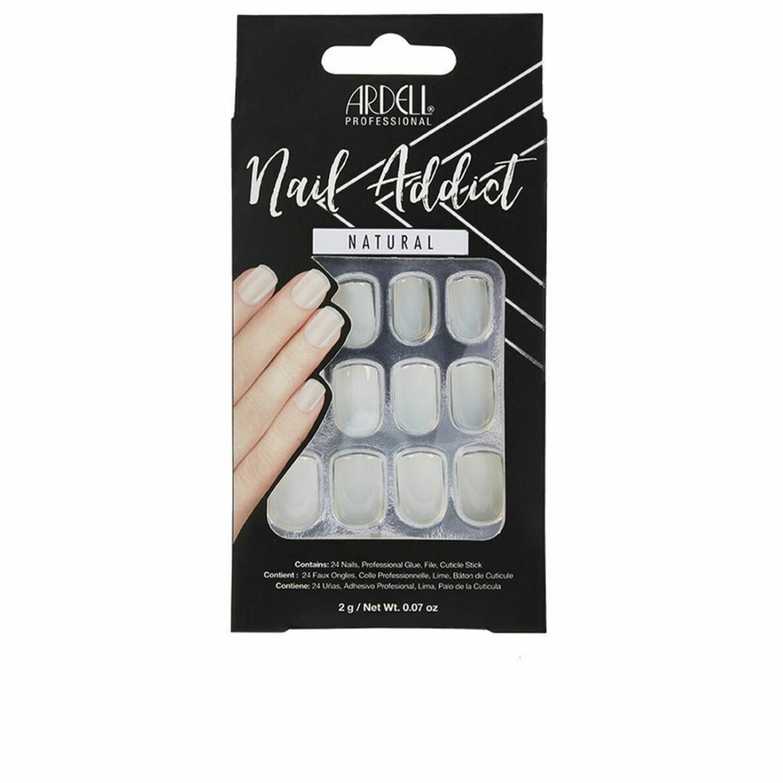 Dirbtiniai nagai Ardell Nail Addict Natūralus Kvadratai (24 pcs)