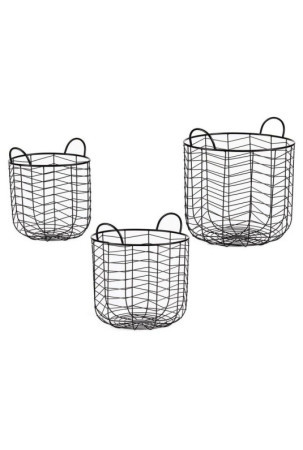 Krepšių rinkinys Juoda Metalinis (3 pcs)