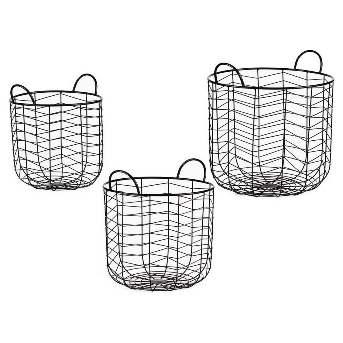 Krepšių rinkinys Juoda Metalinis (3 pcs)