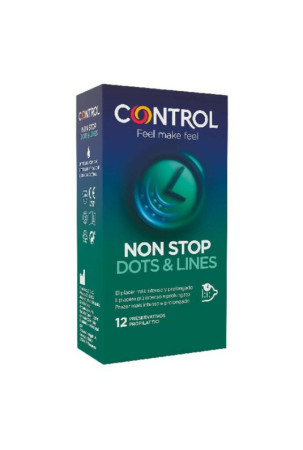 Prezervatyvai Non Stop Dots & Lines Control (12 uds)