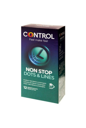 Prezervatyvai Non Stop Dots & Lines Control (12 uds)