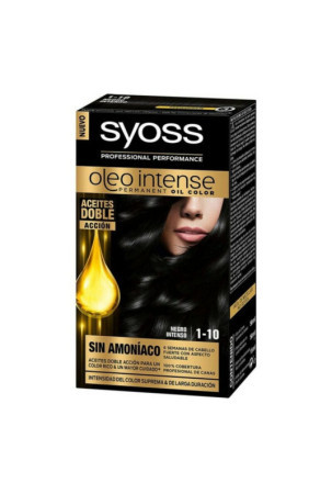 Ilgalaikiai dažai  Syoss Olio Intense Be amoniako Nº 1,10 Juoda Intensyvus