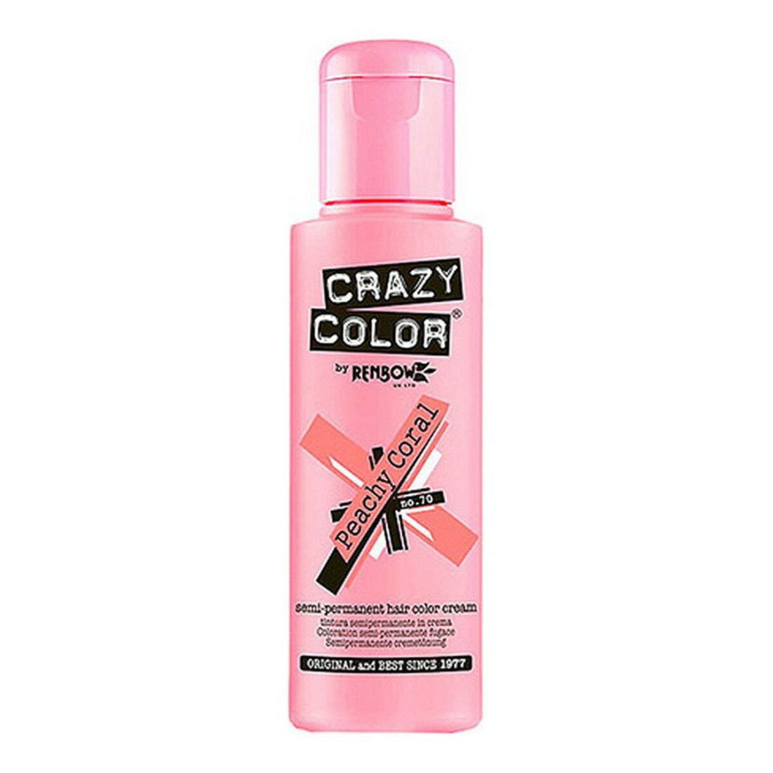 Pusiau permanentinis atspalvis Peach Coral Crazy Color Nº 70 (100 ml)