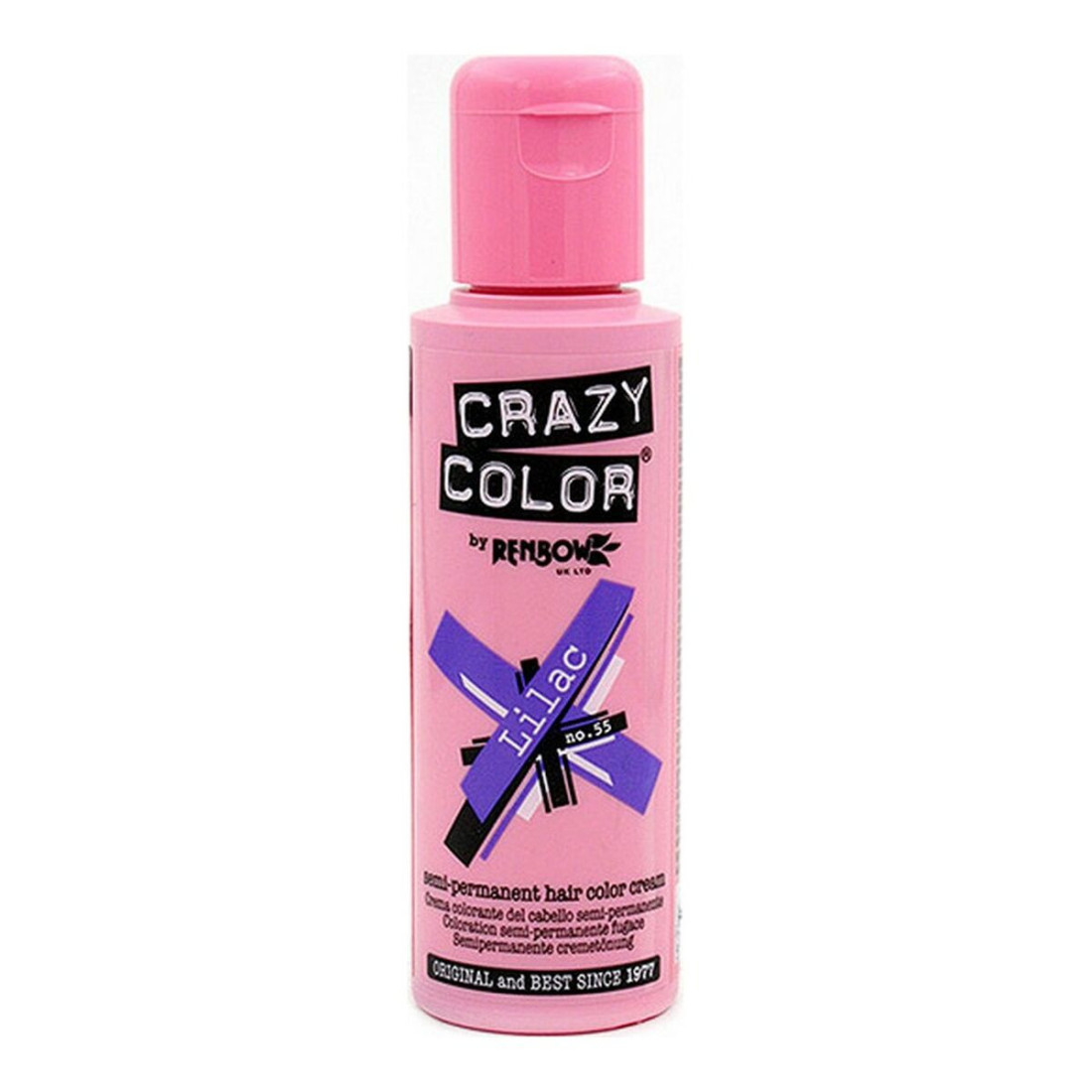 Pusiau permanentinis atspalvis Lilac Crazy Color Nº 55 (100 ml) (100 ml)