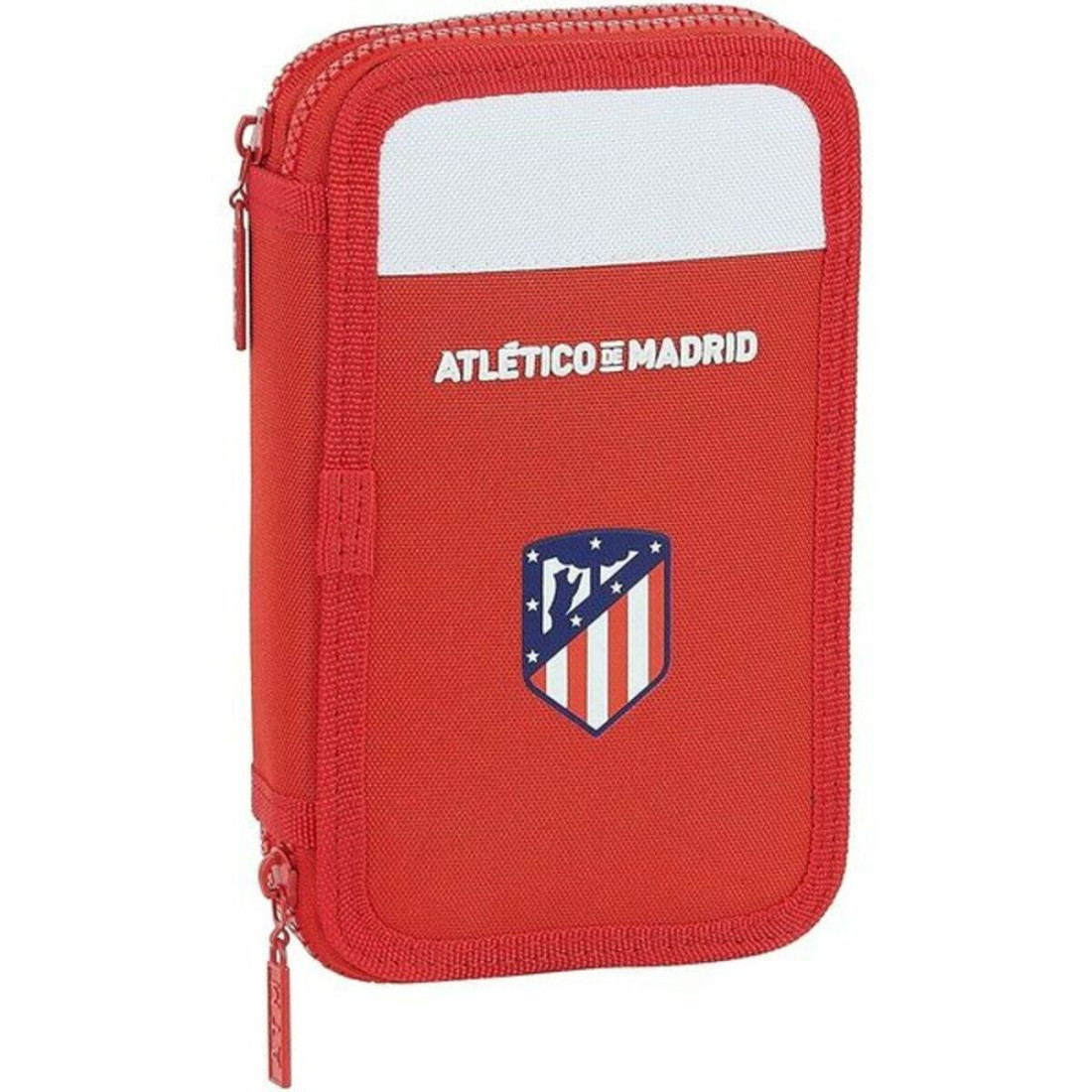 Dvigubo pieštuko dėklas Atlético Madrid M854 Balta Raudona 12.5 x 19.5 x 4 cm (28 Dalys)