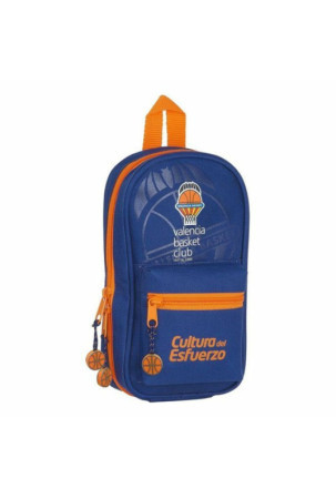 Kuprinė su pieštuko dėklu Valencia Basket M747 Mėlyna Oranžinė 12 x 23 x 5 cm (33 Dalys)