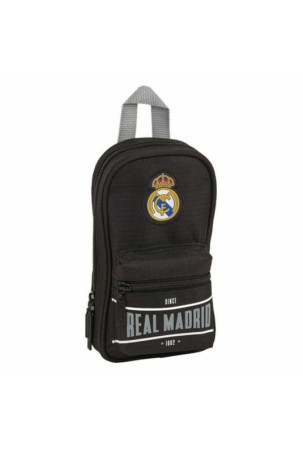 Kuprinė su pieštuko dėklu Real Madrid C.F. Juoda 12 x 23 x 5 cm (33 Dalys)