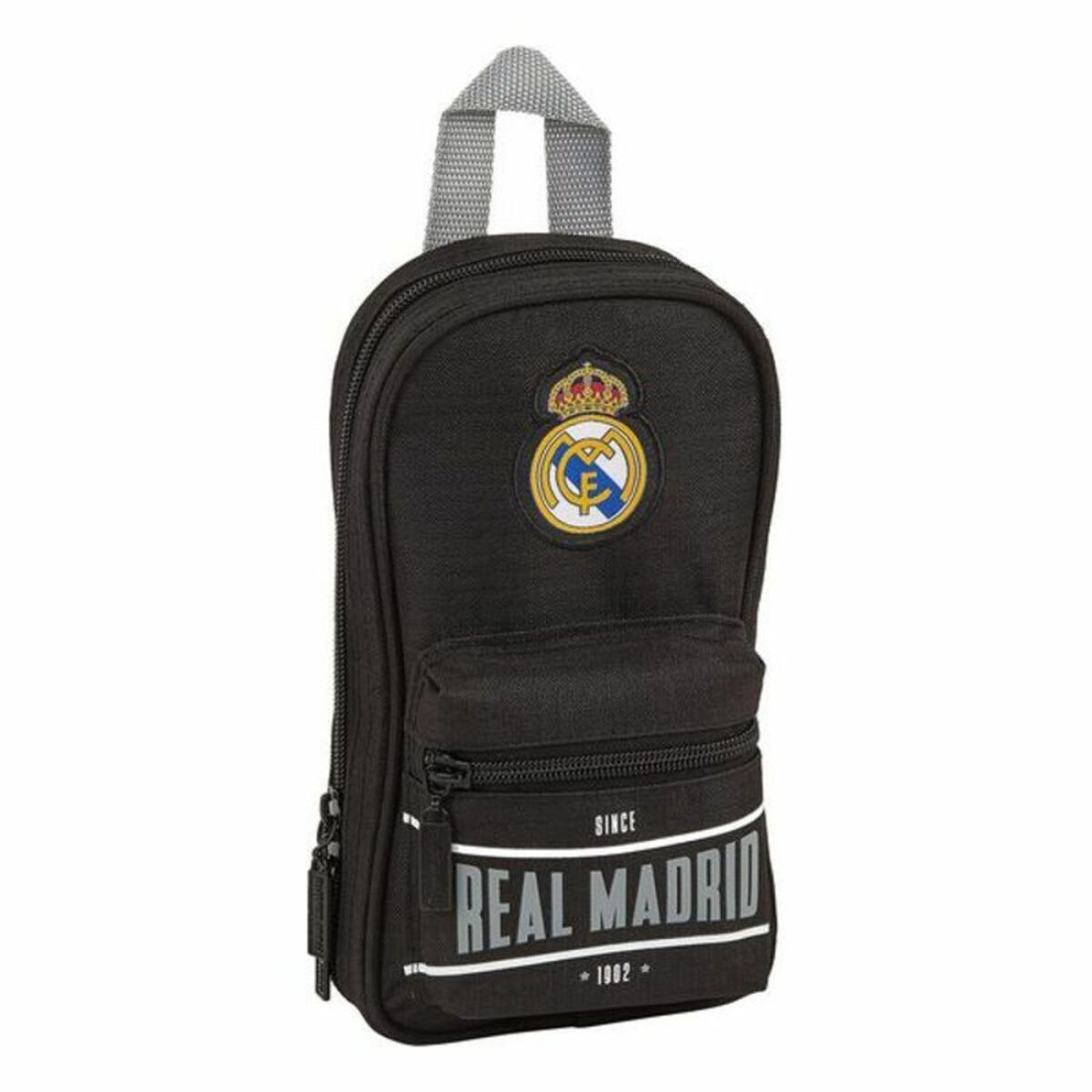 Kuprinė su pieštuko dėklu Real Madrid C.F. Juoda 12 x 23 x 5 cm (33 Dalys)