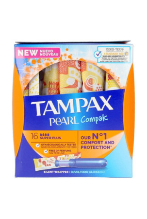 Super tamponas Plius Pearl Compak Tampax Tampax Pearl Compak 16 vnt.