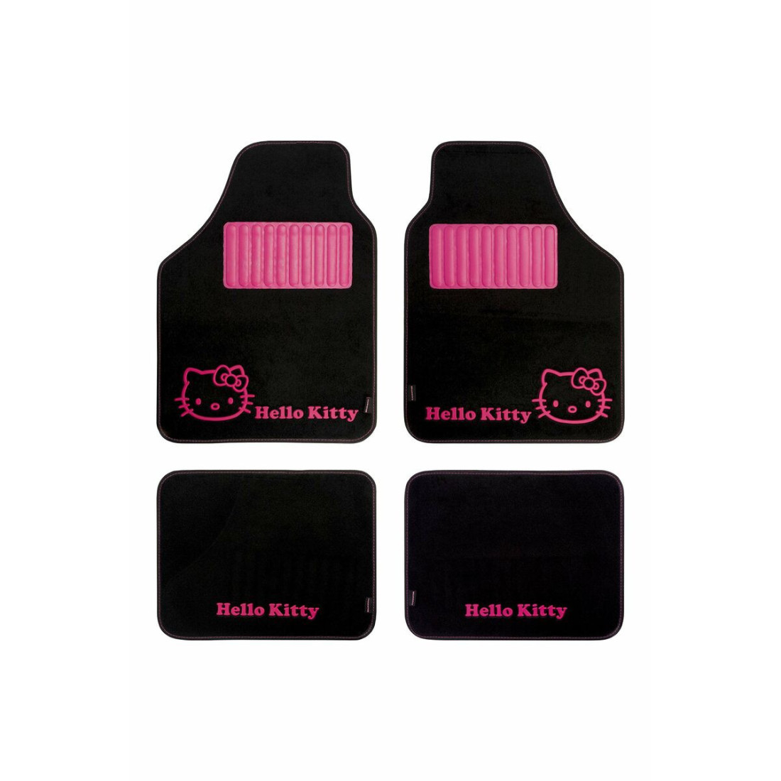 Automobilių grindų kilimėlių rinkinys Hello Kitty Juoda Rožinė (4 pcs)