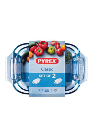 Orkaitės patiekalų rinkinys Pyrex Classic Skaidrus Borosilikatinis stiklas (2 pcs)