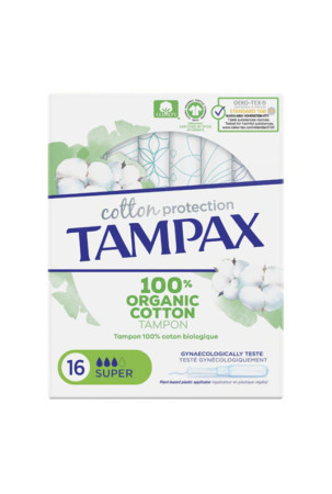 Super tamponai ORGANIC Tampax Tampax Organic Super (16 uds) 16 vnt.