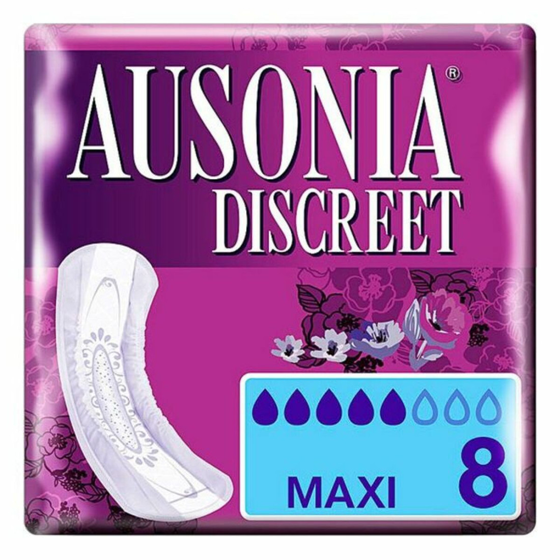 Įklotai nuo pratekėjimo DISCREET mAXI Ausonia Discreet (8 uds) 8 vnt.