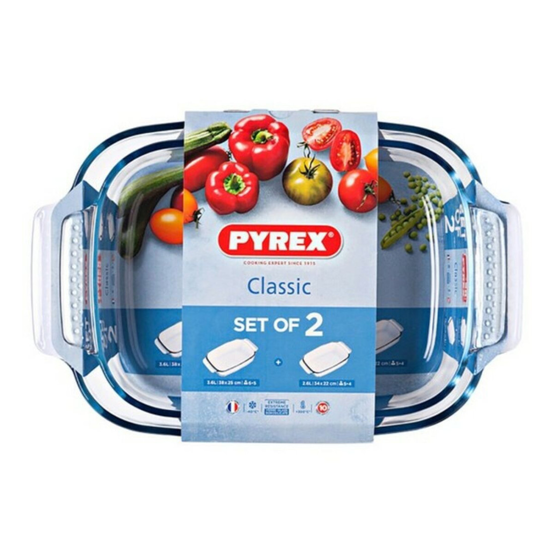 Orkaitės patiekalų rinkinys Pyrex Classic Skaidrus stiklas (2 pcs)