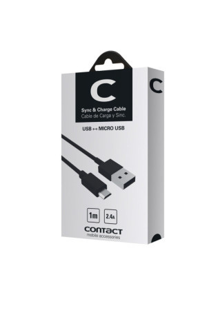 Kabelis USB į mikro USB Contact 1 m Juoda