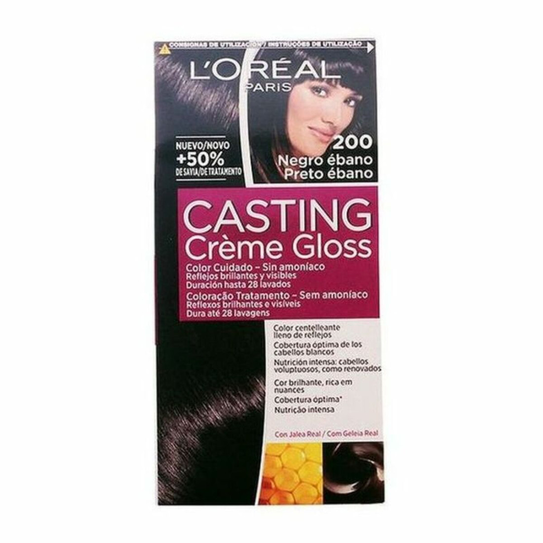 Dažai be amoniako Casting Creme Gloss L'Oreal Make Up Casting Creme Gloss Juodmedžio juoda 180 ml