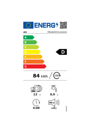 Indų plovimo mašina AEG FFB33607ZM 60 cm