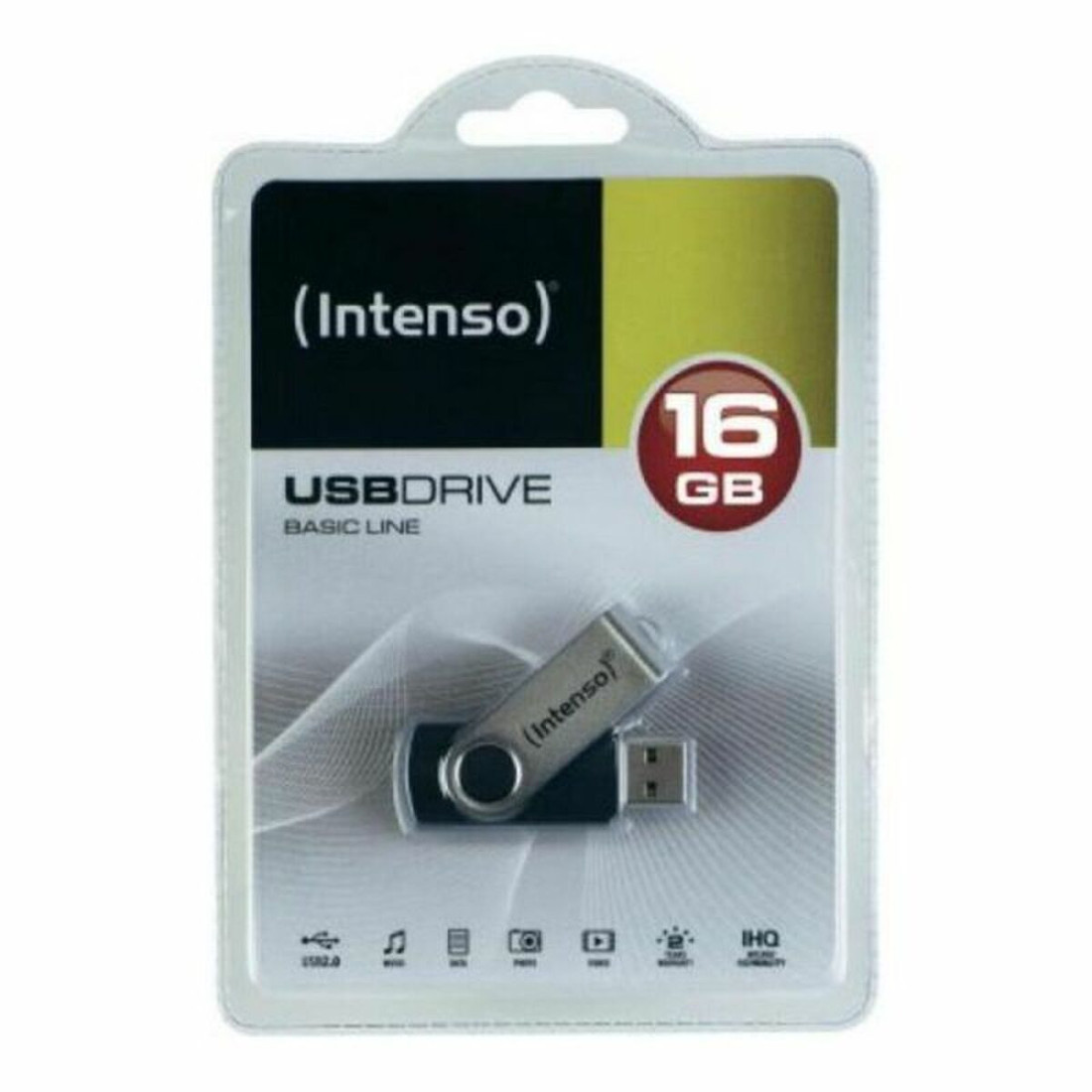 USB atmintukas INTENSO Basic Line 32 GB Juoda Sidabras 32 GB USB atmintukas