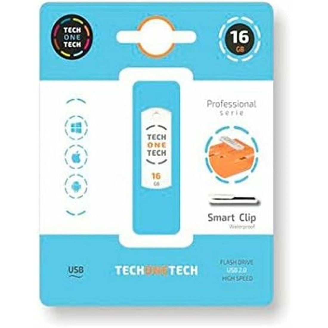 USB atmintukas Tech One Tech Pro Smart Clip 16 GB