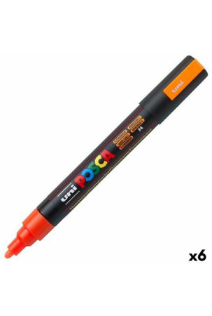 Fetras POSCA PC-5M Kulka Fluoras Oranžinė (6 vnt.)