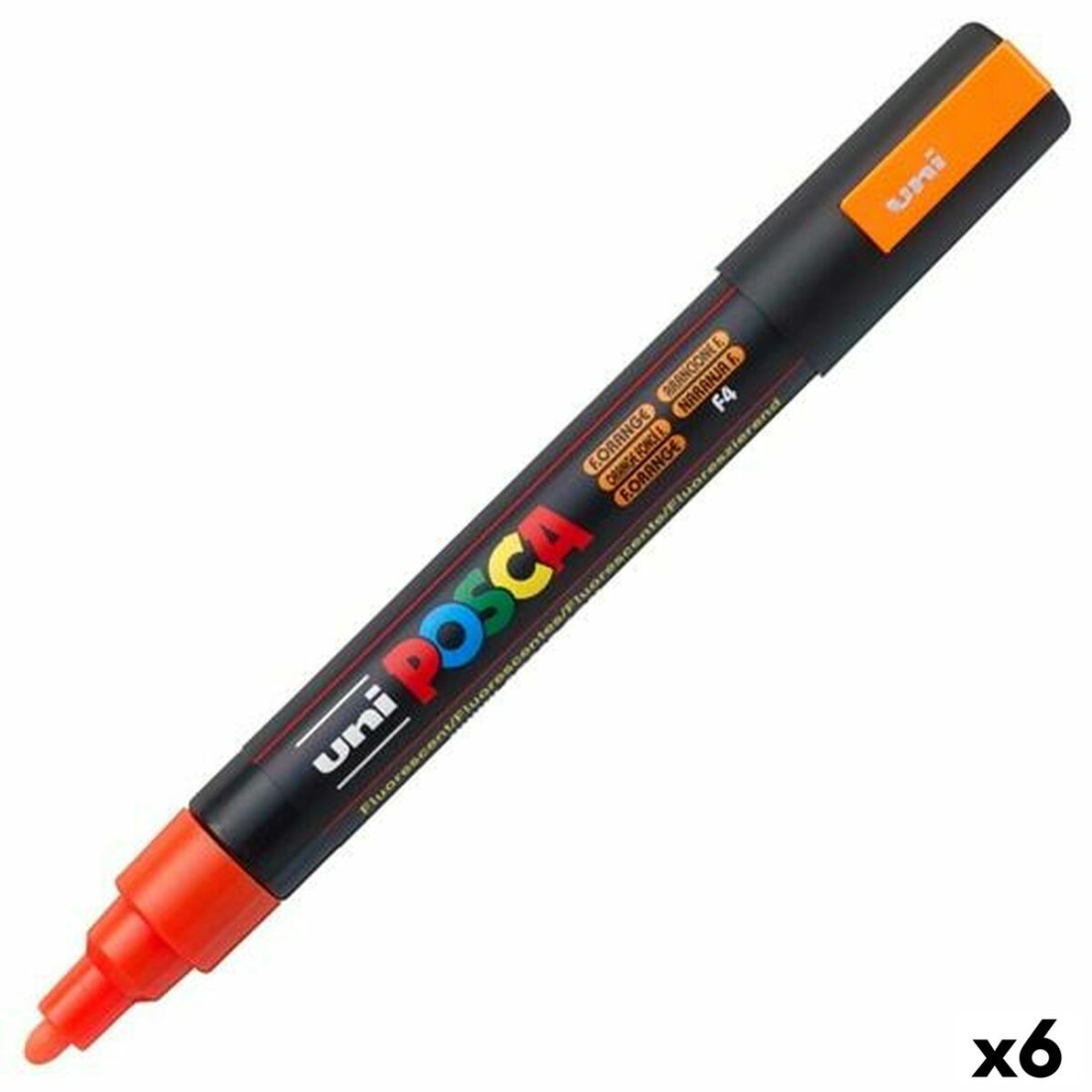 Fetras POSCA PC-5M Kulka Fluoras Oranžinė (6 vnt.)