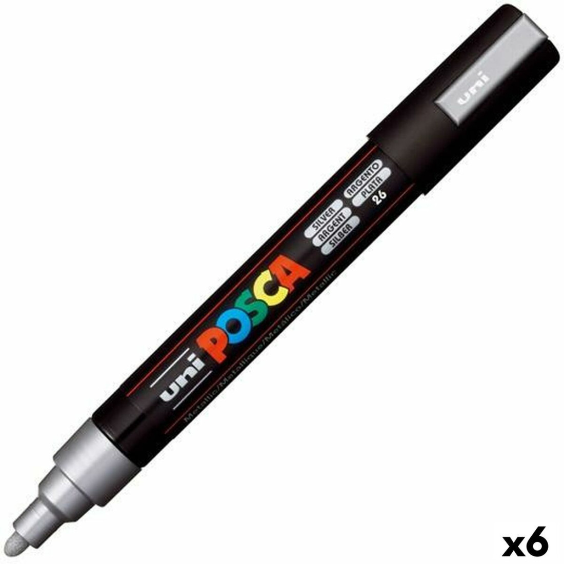 Fetras POSCA PC-5M Sidabras (6 vnt.)