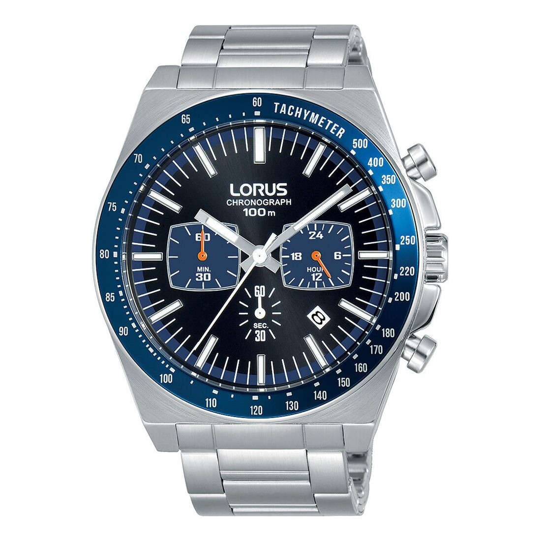 Laikrodis vyrams Lorus SPORTS Juoda Sidabras (Ø 44 mm)