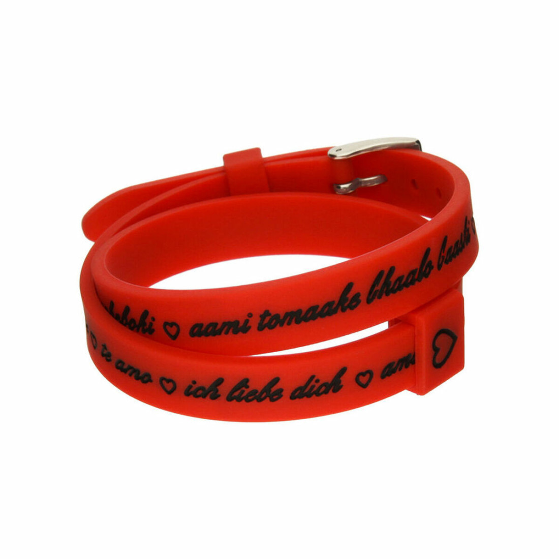 Moteriški apyrankės il mezzometro I LOVE YOU SILVER - SILICONE BRACELET