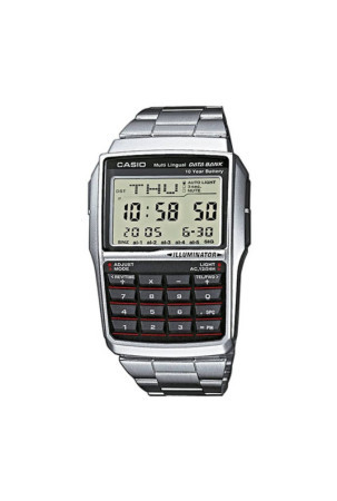 Laikrodis vyrams Casio DATABANK CALCULATOR STEEL Juoda Sidabras