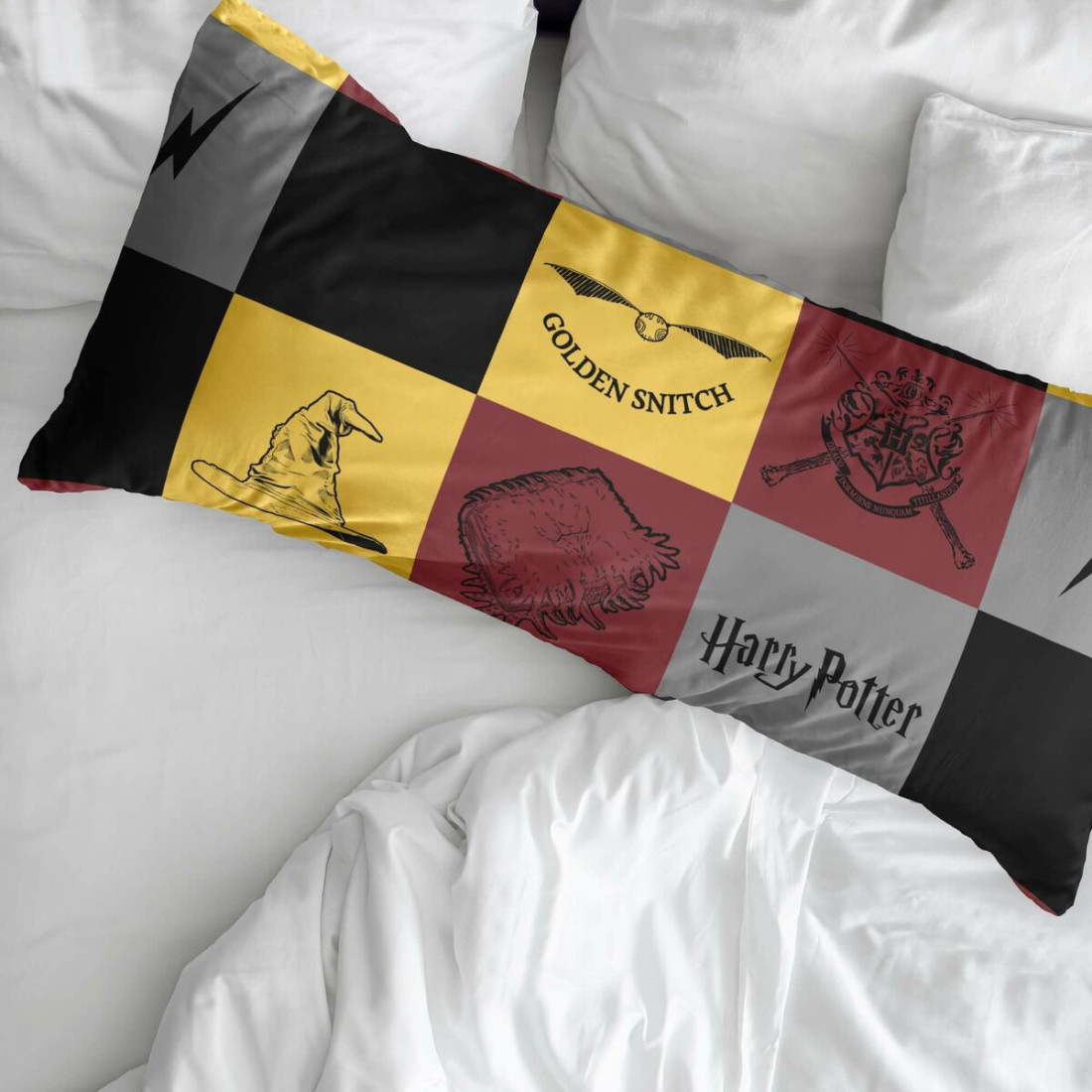 Pagalvės užvalkalas Harry Potter Hogwarts Spalvotas 45 x 110 cm 100 % medvilnė