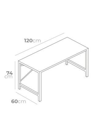 Rašomasis stalas EDM 75195 Juoda Medžio Metalinis 120 x 60 x 74 cm