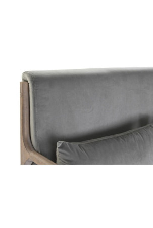 2 vietų sofa DKD Home Decor Pilka Kaučiukmedžio mediena Aksomas 122 x 85 x 74 cm