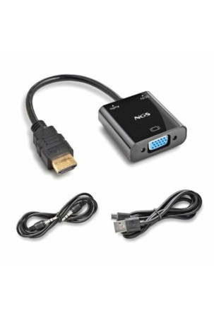 HDMI - VGA adapteris NGS CHAMALEON 15 cm Juoda