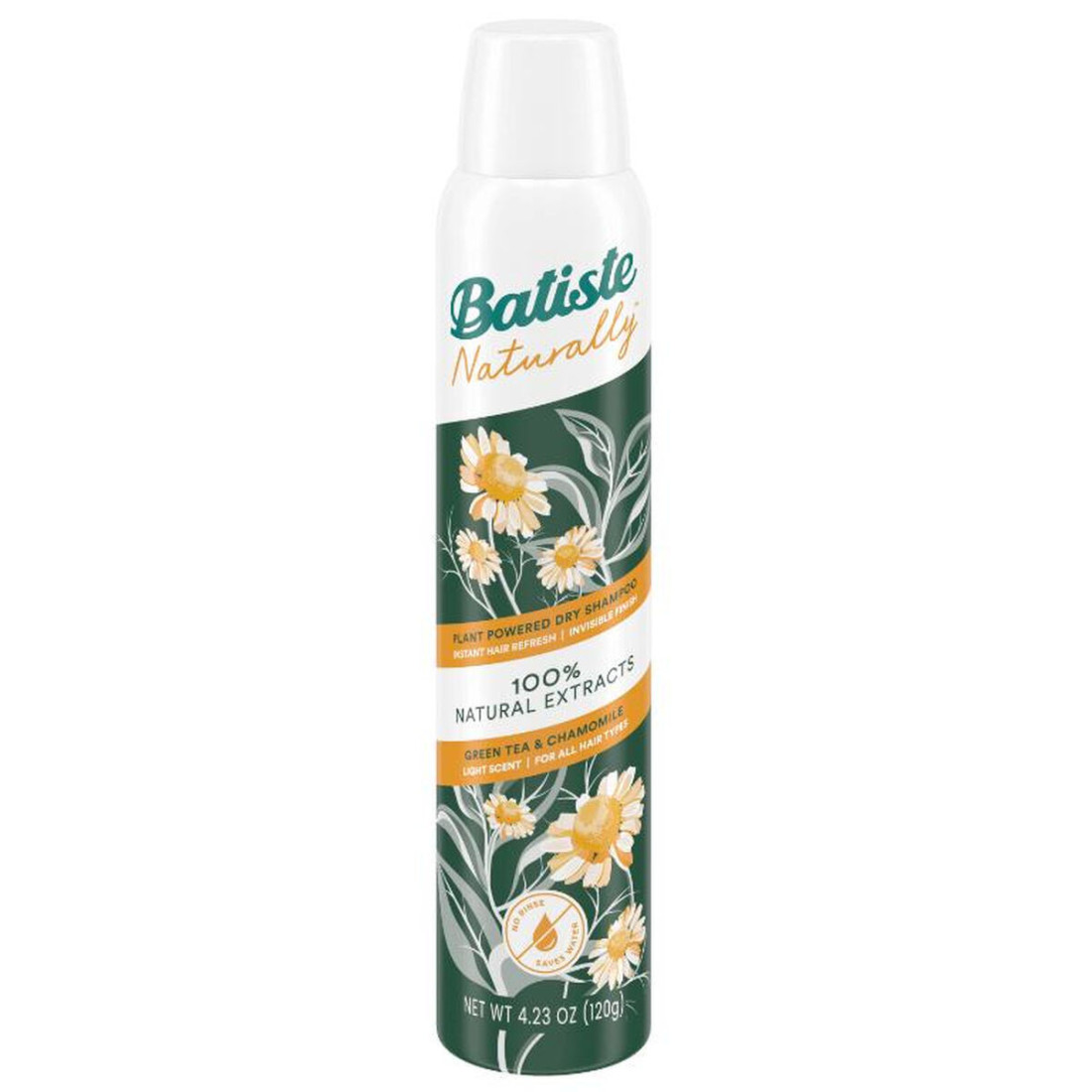 Sausas šampūnas Batiste Naturally 200 ml Žalia arbata Ramunėlės