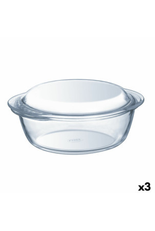 Puodas su dangčiu Pyrex Essentials Skaidrus 2,1 L (3 vnt.)