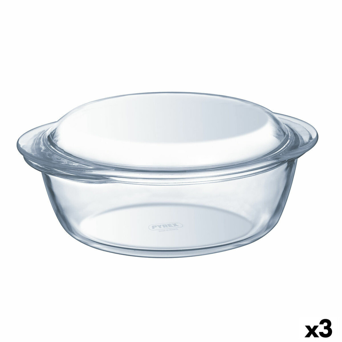 Puodas su dangčiu Pyrex Essentials Skaidrus 2,1 L (3 vnt.)