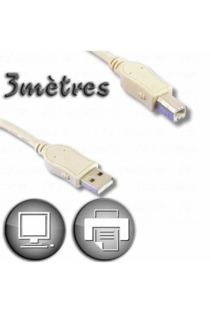 USB 2.0 A - USB B kabelis Lineaire 3 m Rusvai gelsva