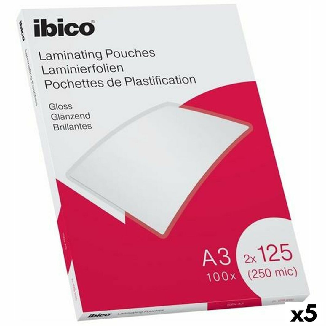 Laminavimo lakštai Ibico A3 Ryškumas 0,25 mm (5 vnt.)